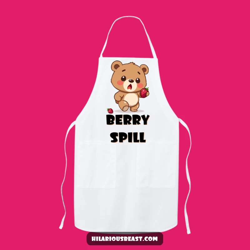 Funny Bear Cub Stumble Apron - Surprised Berry Balance Kitchen Gift