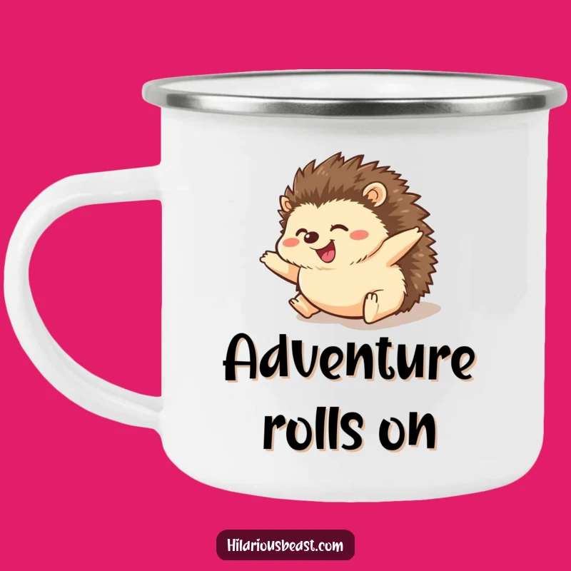 Durable Funny Hedgehog Rolling Camping Mug for Outdoor Laughs
