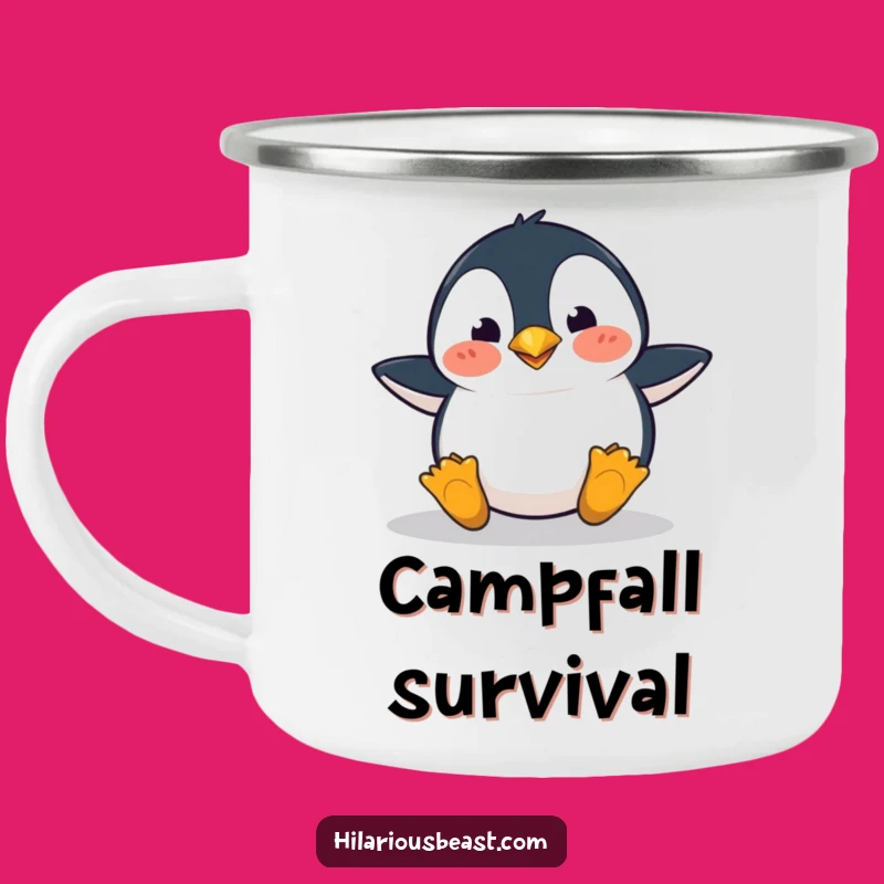 Funny Penguin Campfire Mug - Clumsy Outdoors Fun, Perfect Adventure Gift