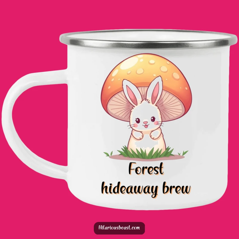 Funny Bunny Mushroom Camping Mug - Durable & Hilarious Outdoor Companion