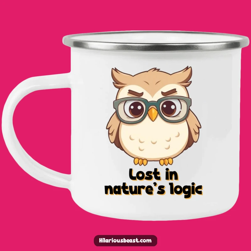 Funny Confused Owl Camping Mug - Durable & Hilarious Outdoor Gift