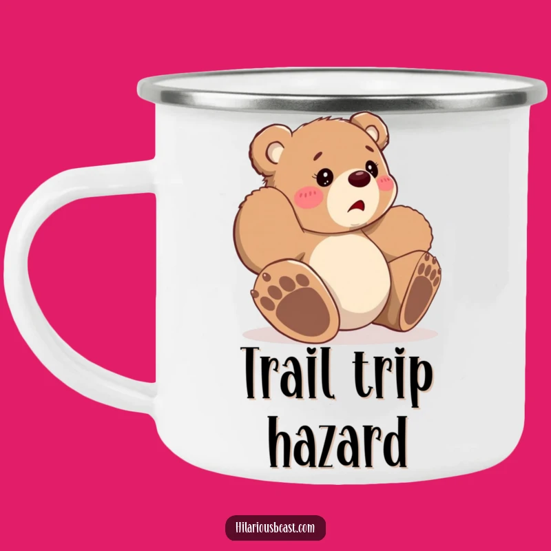Funny Bear Cub Campfire Mug - Sip Your Brew with Clumsy Joy