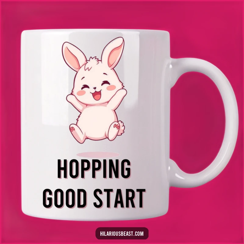 Funny Bunny Bouncing Mug: Joyful Floppy Ears Pink Gift