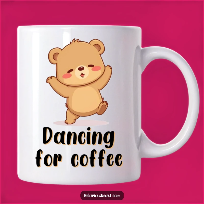 Funny Clumsy Bear Cub Mug, Shaky Dance Design, Perfect Humorous Gift for Bears