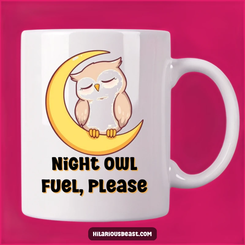 Funny Sleepy Owl Moon Mug: A Hilarious Gift for Night Owls and Dreamers
