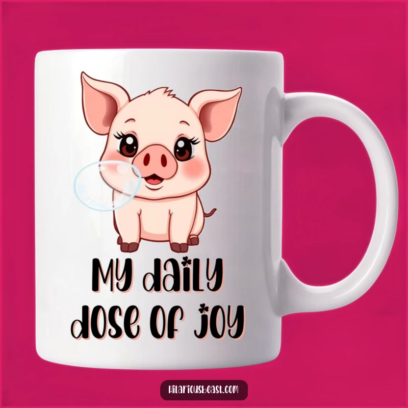 Funny Piglet Bubble Blowing Mug - Adorable Silly Animal Gift for Pig Lovers