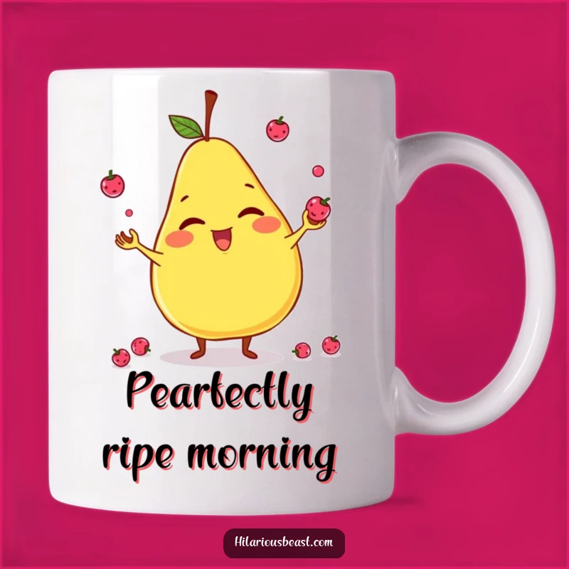 Funny Pear Juggling Mug: A Hilarious Fruit's Berry Fun Gift