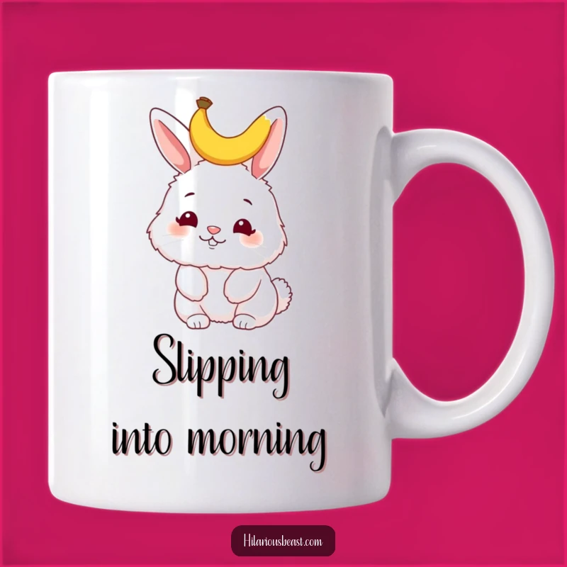 Funny Bunny Banana Peel Mug - Hilarious Pet Gift for Goofy Moments