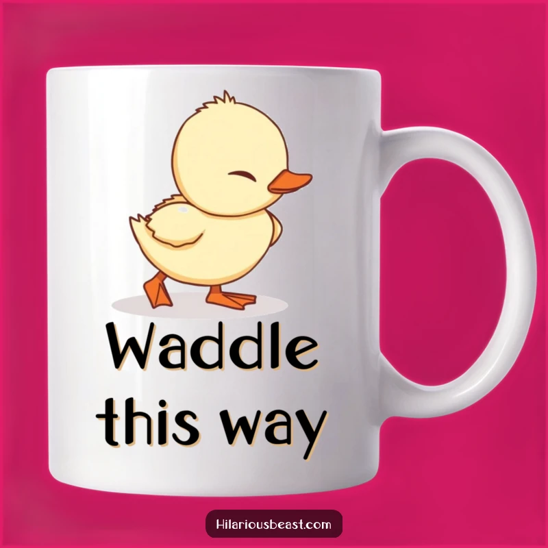Funny Duckling Tripping Mug - Adorable Waddling Chick Gift for Clumsy Friends