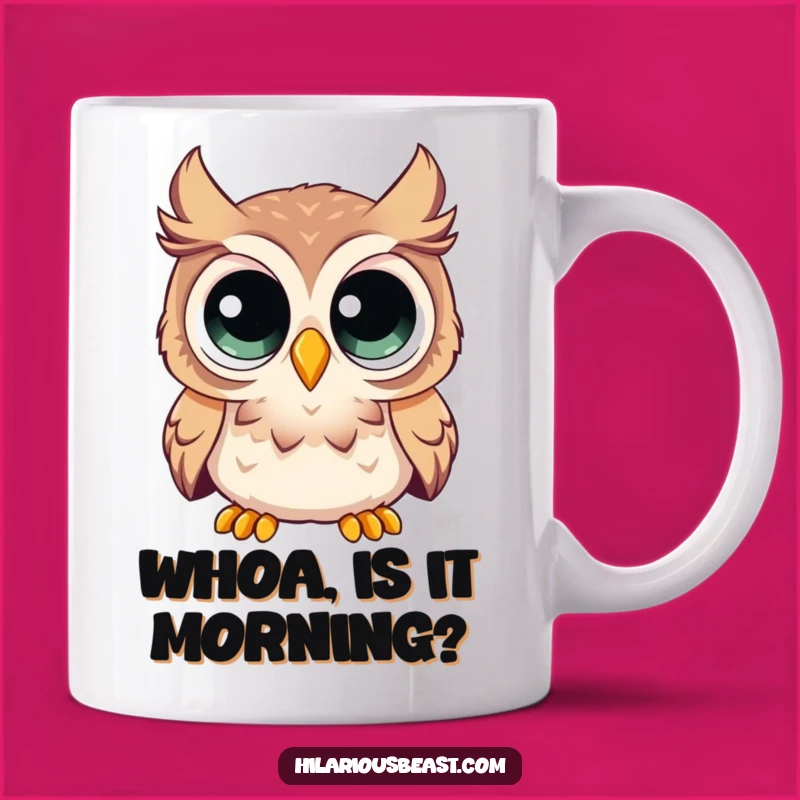 Funny Curious Owl Mug - Enormous Eyes Surprise Gift for Watchful Souls