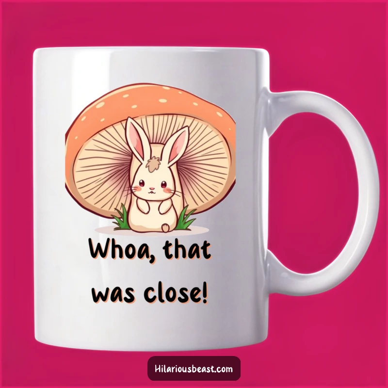 Funny Startled Rabbit Mushroom Mug - Perfect Gift for Animal Lovers