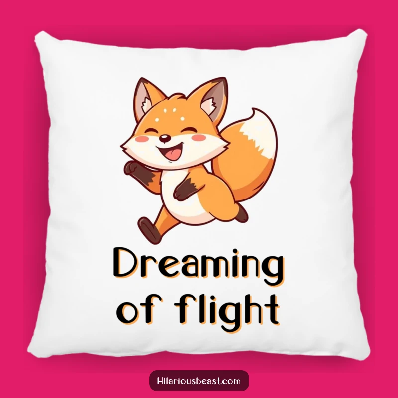 Soft Funny Kawaii Fox Leaping Pillow for Cozy, Cheerful Comfort