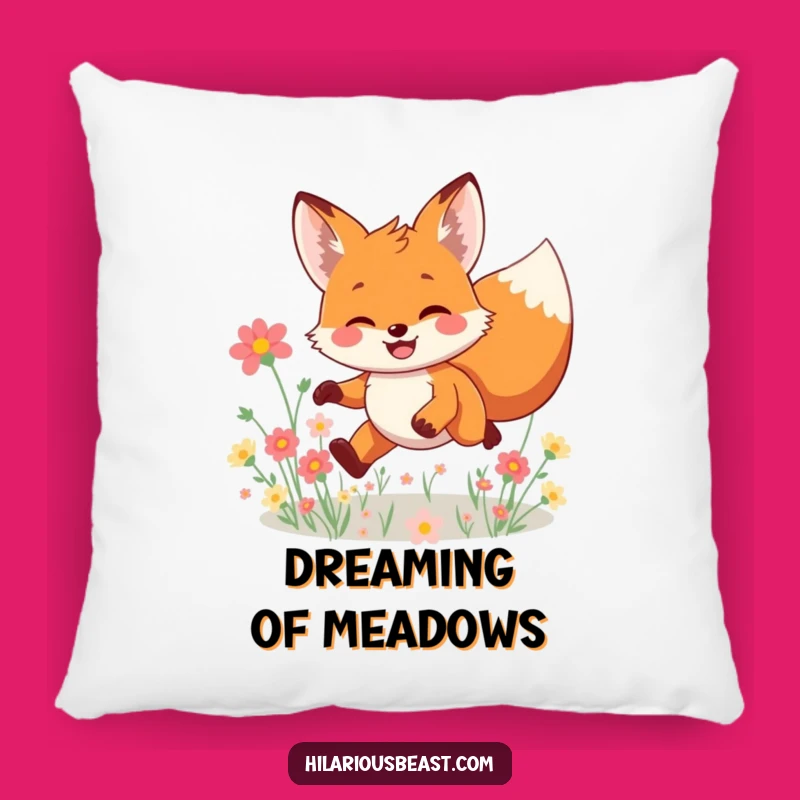 Funny Fox Pillow: Soft Leaping Character for Playful Comfort