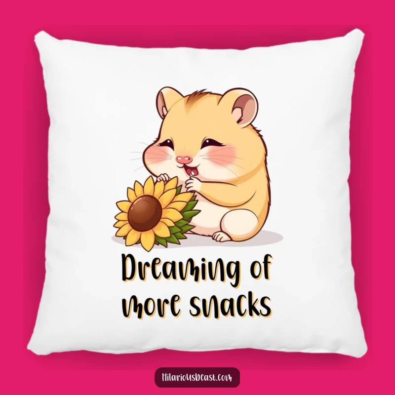 Funny Hamster Cub Pillow: Munching Seed Accent Pillow, Cozy Gift