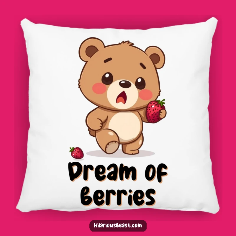 Funny Bear Cub Stumble Pillow - Surprised Berry Balance Accent Pillow Gift