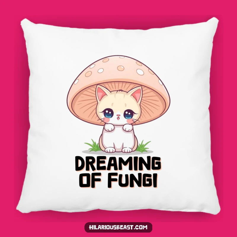 Funny Cat Mushroom Pillow: Snuggle Up with Whimsical Cuteness