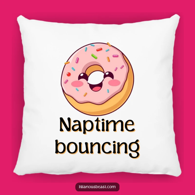 Funny Donut Joy Pillow: Sweet Dreams with Bouncing Sprinkled Comfort