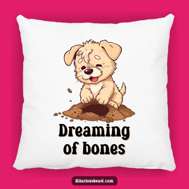 Funny Scruffy Puppy Digging Pillow, Cozy and Hilarious Accent for Dog Lovers
