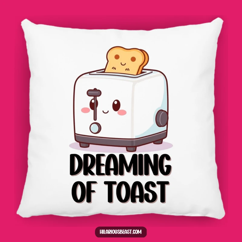Funny Toaster Pillow - Happy Pop-Up Toast, Cozy Breakfast Cushion