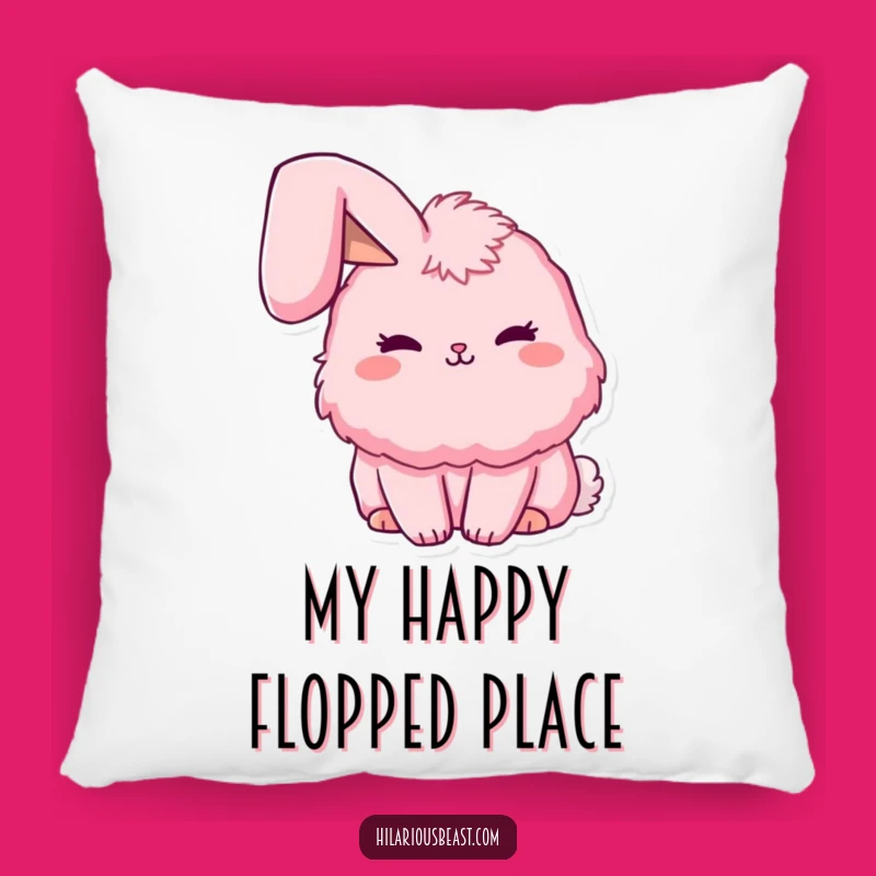 Funny Floppy Ear Bunny Pillow, Cute Fluffy Cushion, Humorous Home Decor Gift