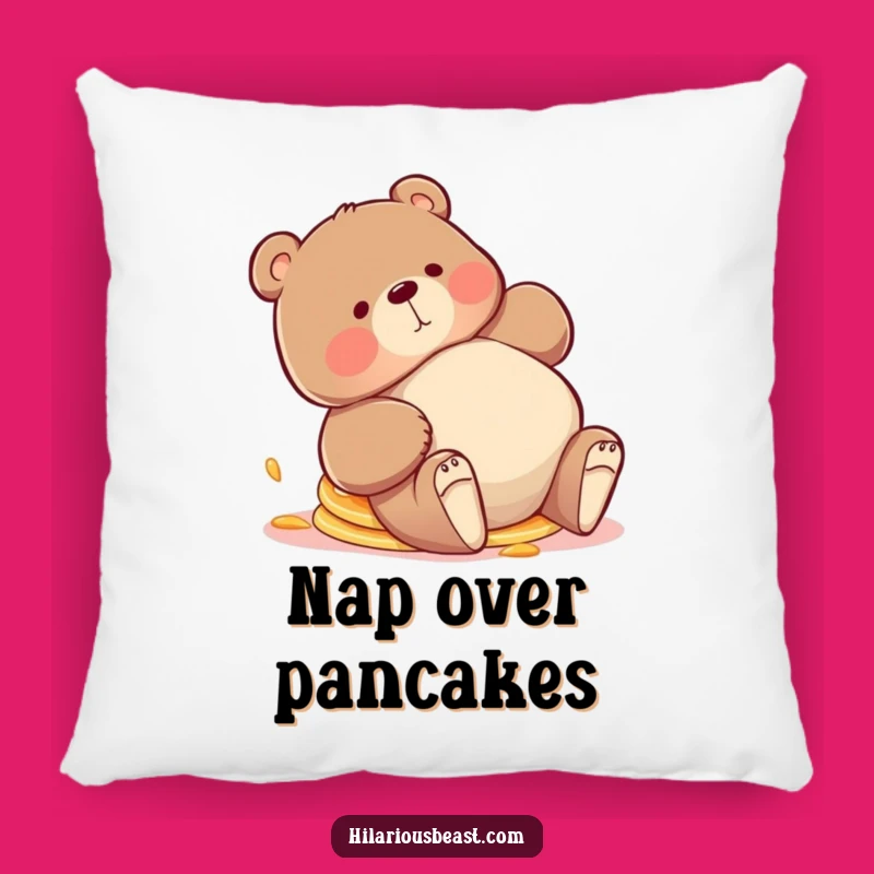 Funny Bear Pancakes Pillow - Adorable & Hilarious Accent for Cozy Spaces
