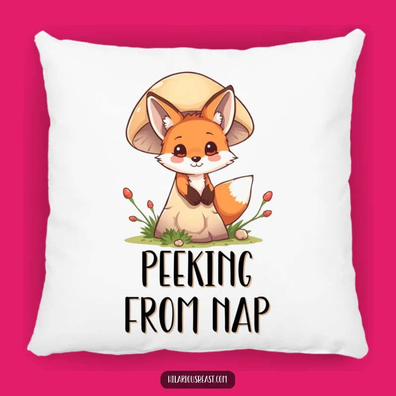 Funny Fox Cub Peek Pillow - Add Comfy Mystery and Cheer