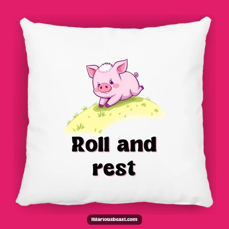 Funny Purple Piglet Rolling Pillow - Cozy Hillside Piggy Accent Pillow Gift