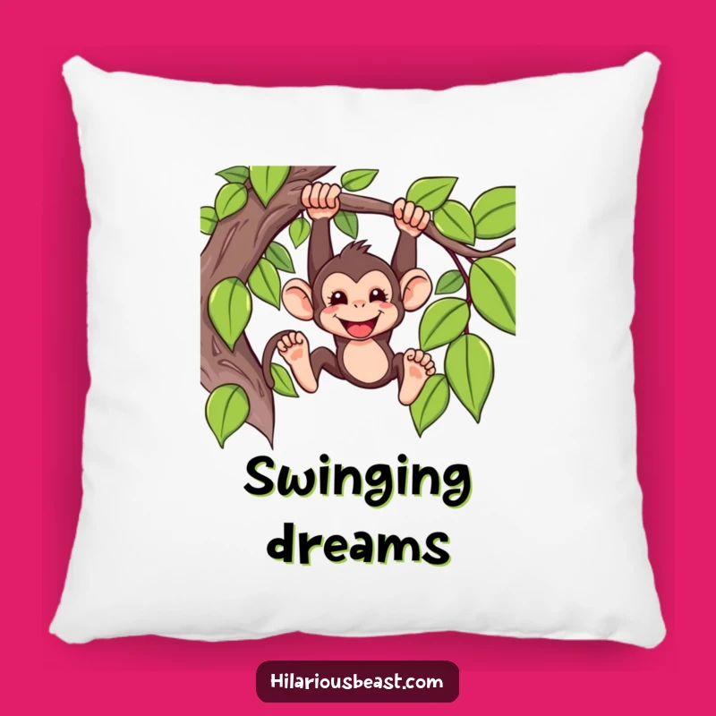 Funny Monkey Pillow: Cozy Vine Swinger, Perfect Comedic Cushion Gift