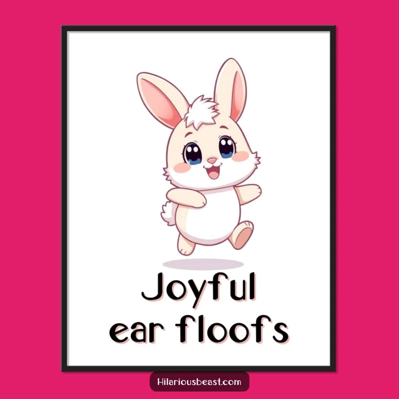 Funny Bunny Digital Art - Joyful Hopping Ears Flopping, Instant Download Gift