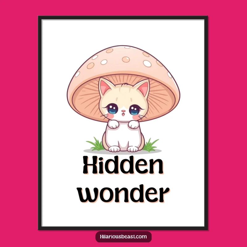 Funny Cat Mushroom Digital Art: Instant Whimsical Charm