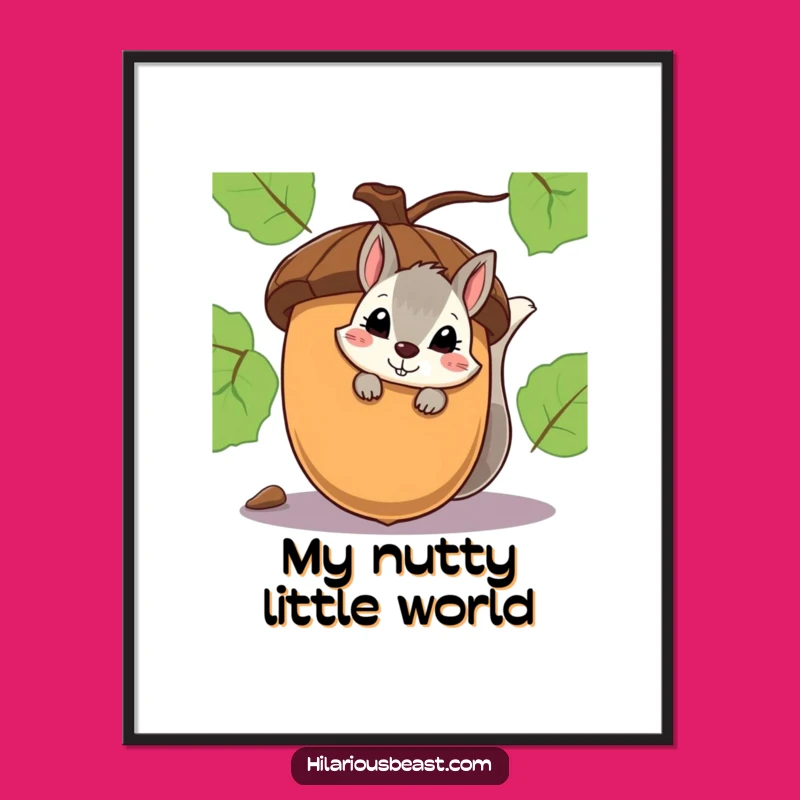 Funny Squirrel Smirk Digital Art - Shy Acorn Peeker Download