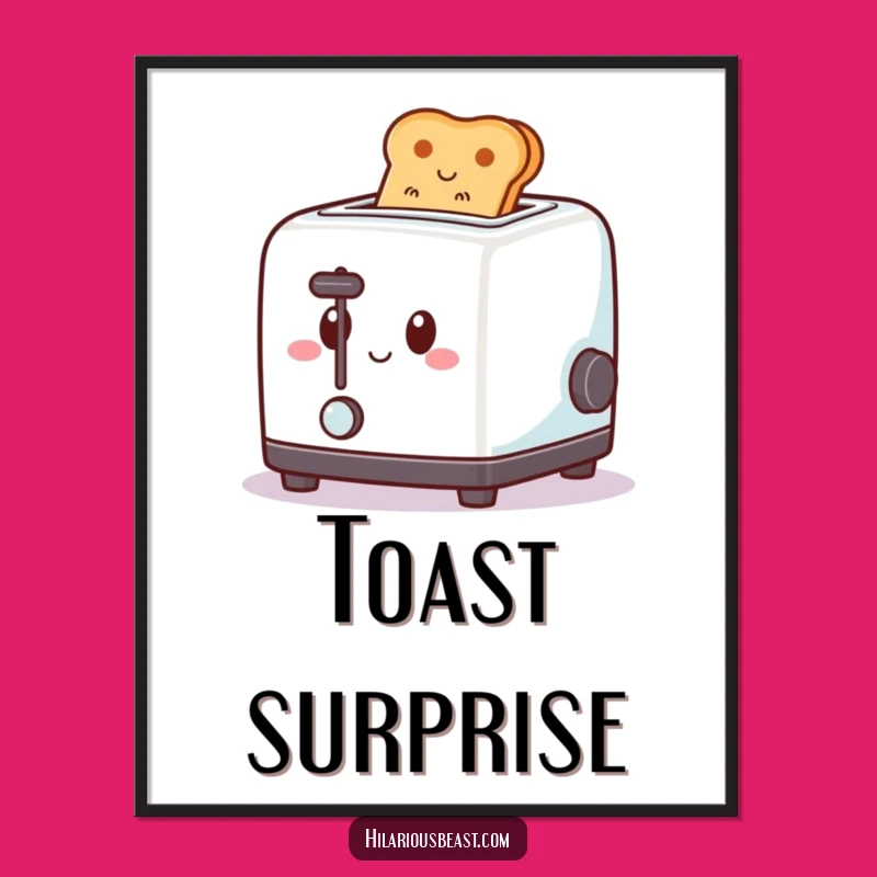 Funny Toaster Digital Art - Happy Pop-Up Toast, Instant Breakfast Cheer