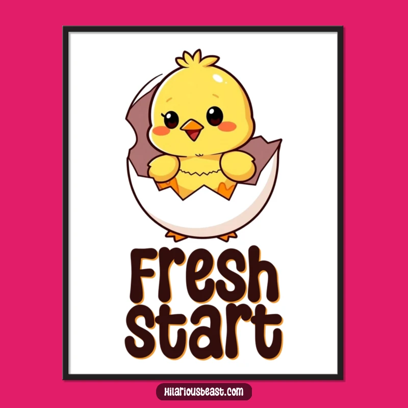 Funny Yellow Chick Hatching Digital Art: Instant Surprised and Happy Download