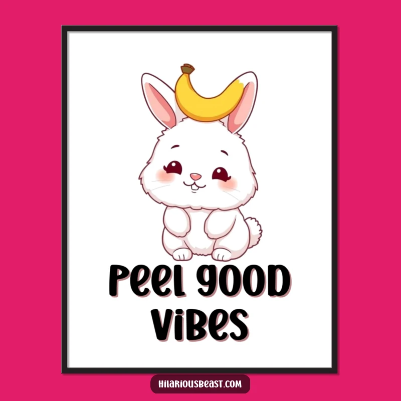 Funny Bunny Banana Peel Digital Art - Hilarious Pet Art for Instant Smiles