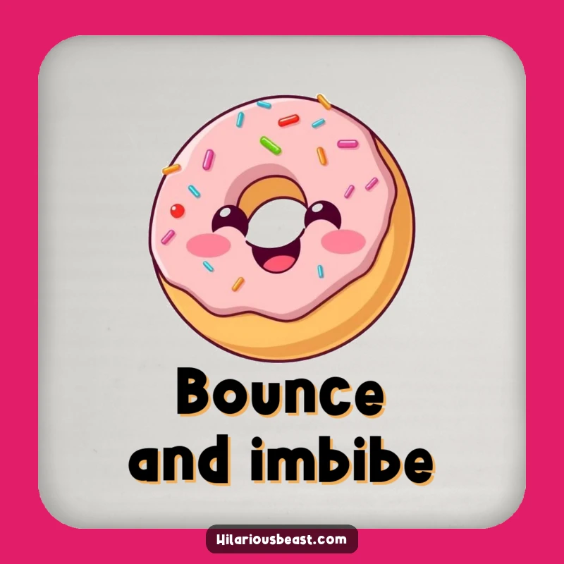 Funny Donut Joy Coaster: Protect Surfaces with Sprinkled Happiness