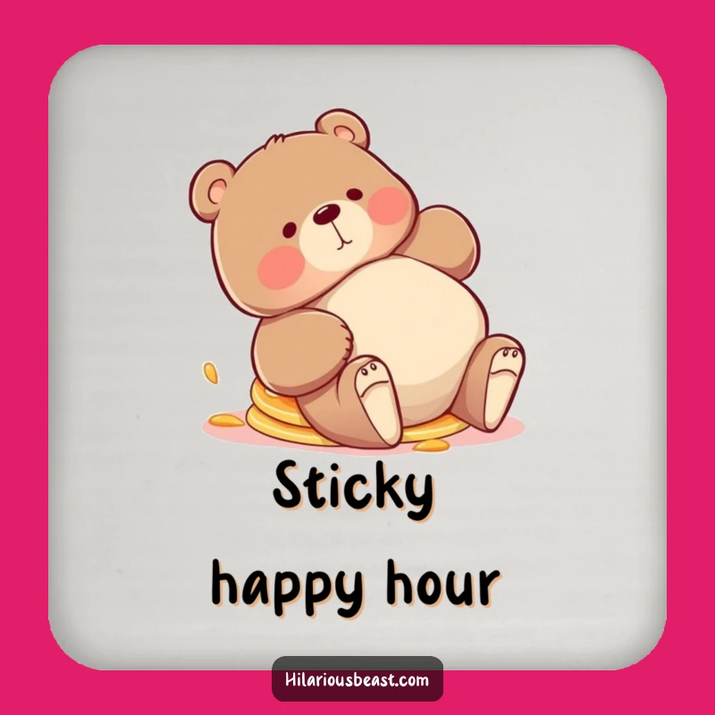 Funny Bear Pancakes Coaster - Hilarious Decor for Kitchen Surfaces