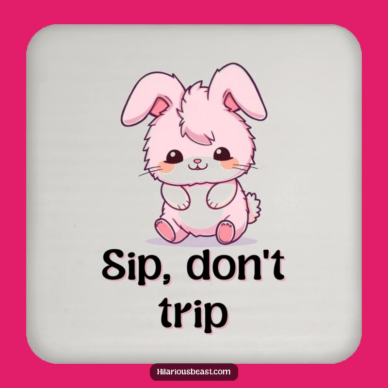 Funny Bunny Coaster Set: Protect Surfaces with Tripping Art, Chic Funny Gift