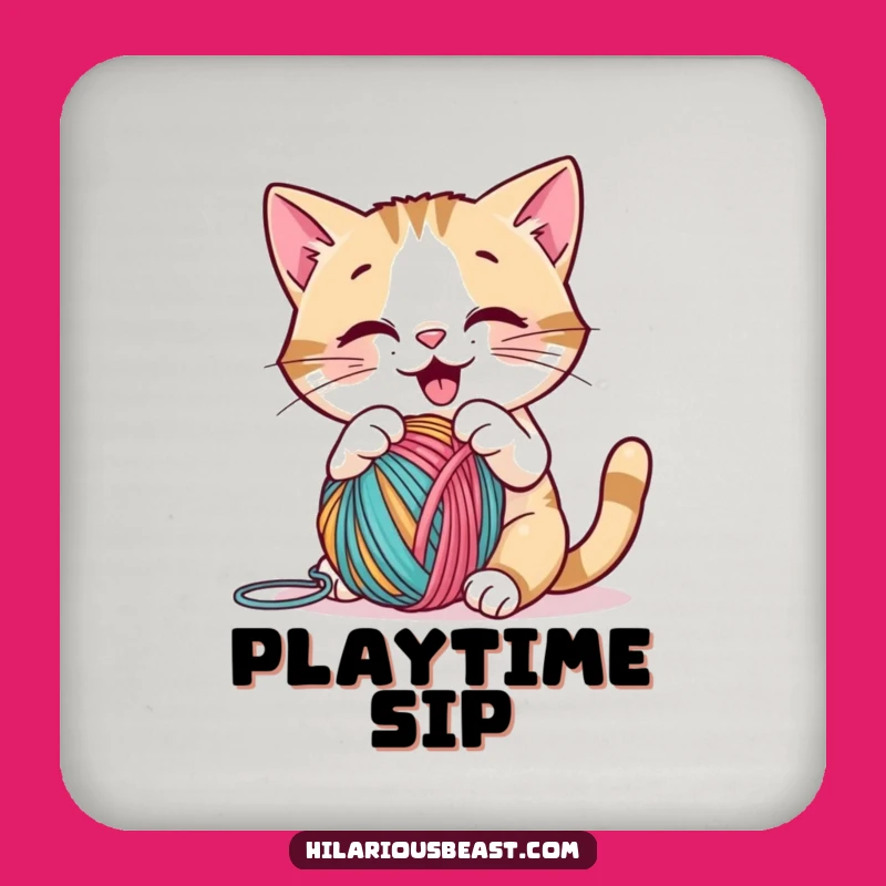 Funny Cat Yarn Coasters: Protect Surfaces with Playful Kitty Art