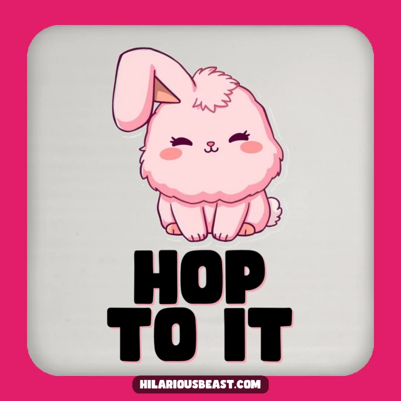 Funny Floppy Ear Bunny Coaster Set, Cute Table Protection, Humorous Housewarming Gift