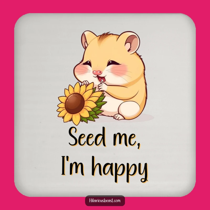 Funny Hamster Cub Coasters: Munching Seed Drink Coasters, Housewarming Gift