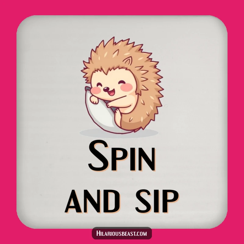 Funny Hedgehog Coasters (Set of 4) - Protect Surfaces with Rolling Humor