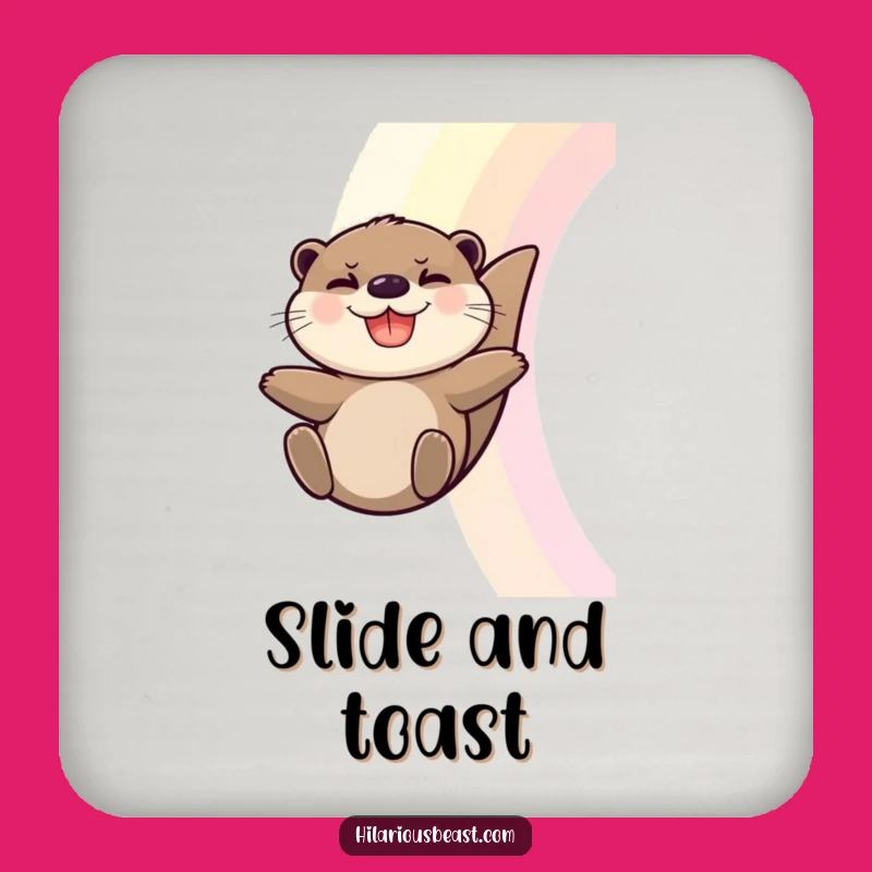 Funny Otter Coasters (Set of 4) - Protect Surfaces with Rainbow Joy