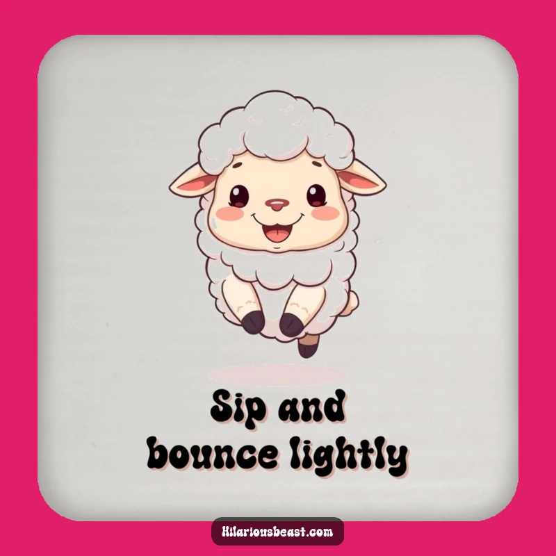 Funny Sheep Grin Coaster - Silly Bouncing Table Protector