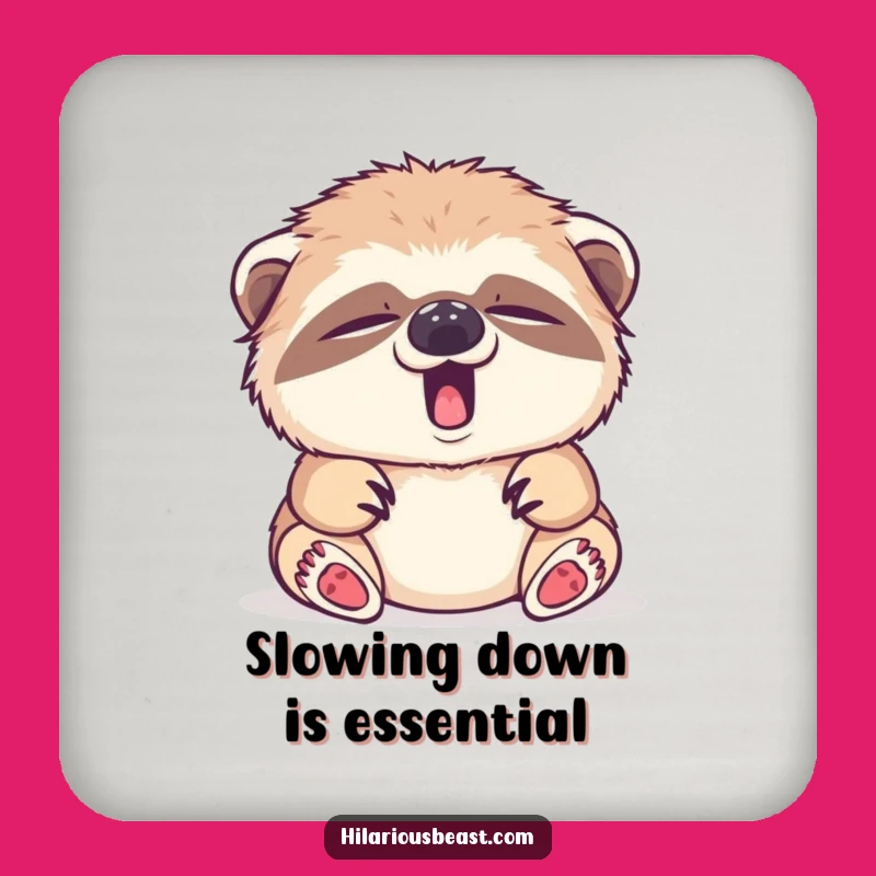 Funny Sloth Cub Coasters: Tiny Yawn Drink Coasters, Housewarming Gift