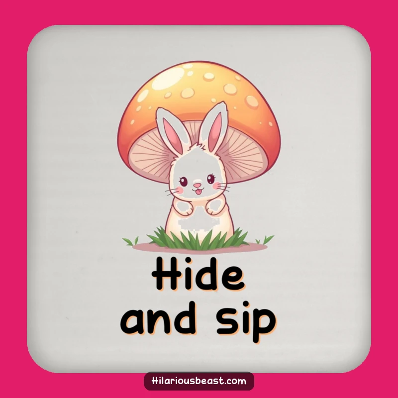 Funny Bunny Mushroom Coasters - Whimsical & Hilarious Table Protection
