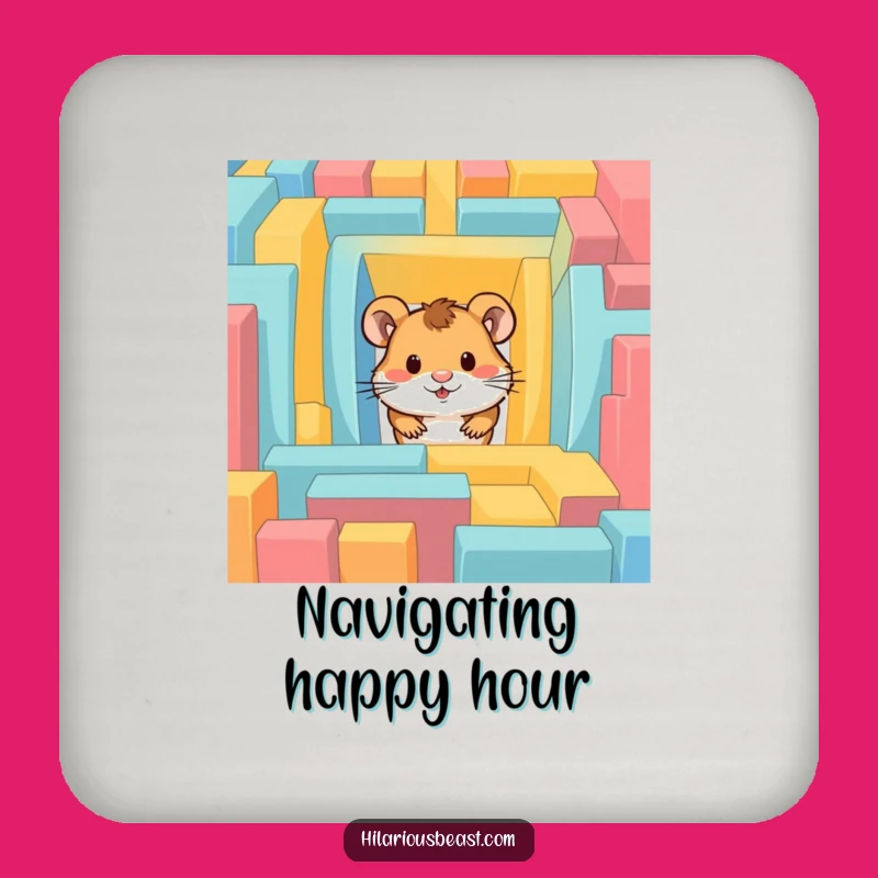 Funny Hamster Maze Coaster: Protect Surfaces with Playful Puzzles