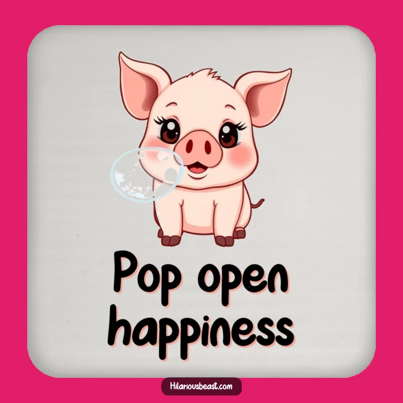 Funny Piglet Bubble Blowing Coasters - Set of Silly Table Protectors