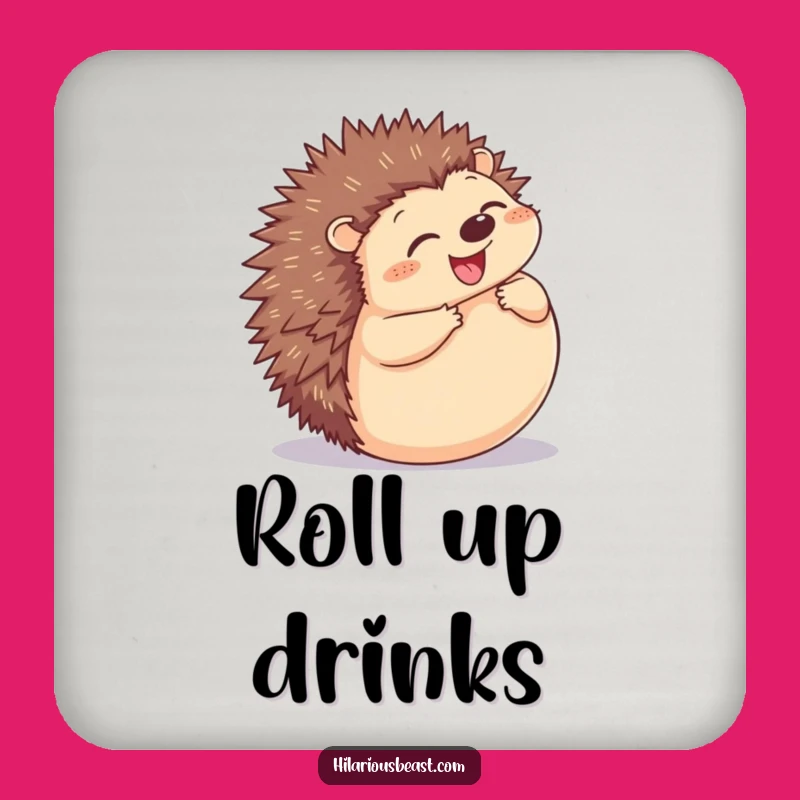 Funny Hedgehog Coaster - Joyful Rolling Ball Drink Protector, Hilarious Bar Accessory