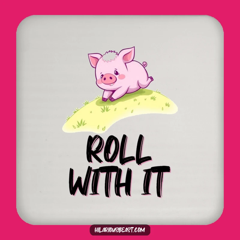 Funny Purple Piglet Rolling Coaster - Hillside Piggy Drink Protector Gift