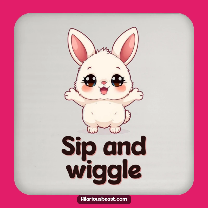 Funny Bunny Coasters (Set of 4): Joyful Bouncing for Adorable Drink Protection